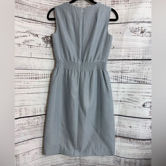 AKRIS Punto Dress Womens Size 4 Blue Striped Fit and Flare Preppy Knee length - Picture 2 of 10